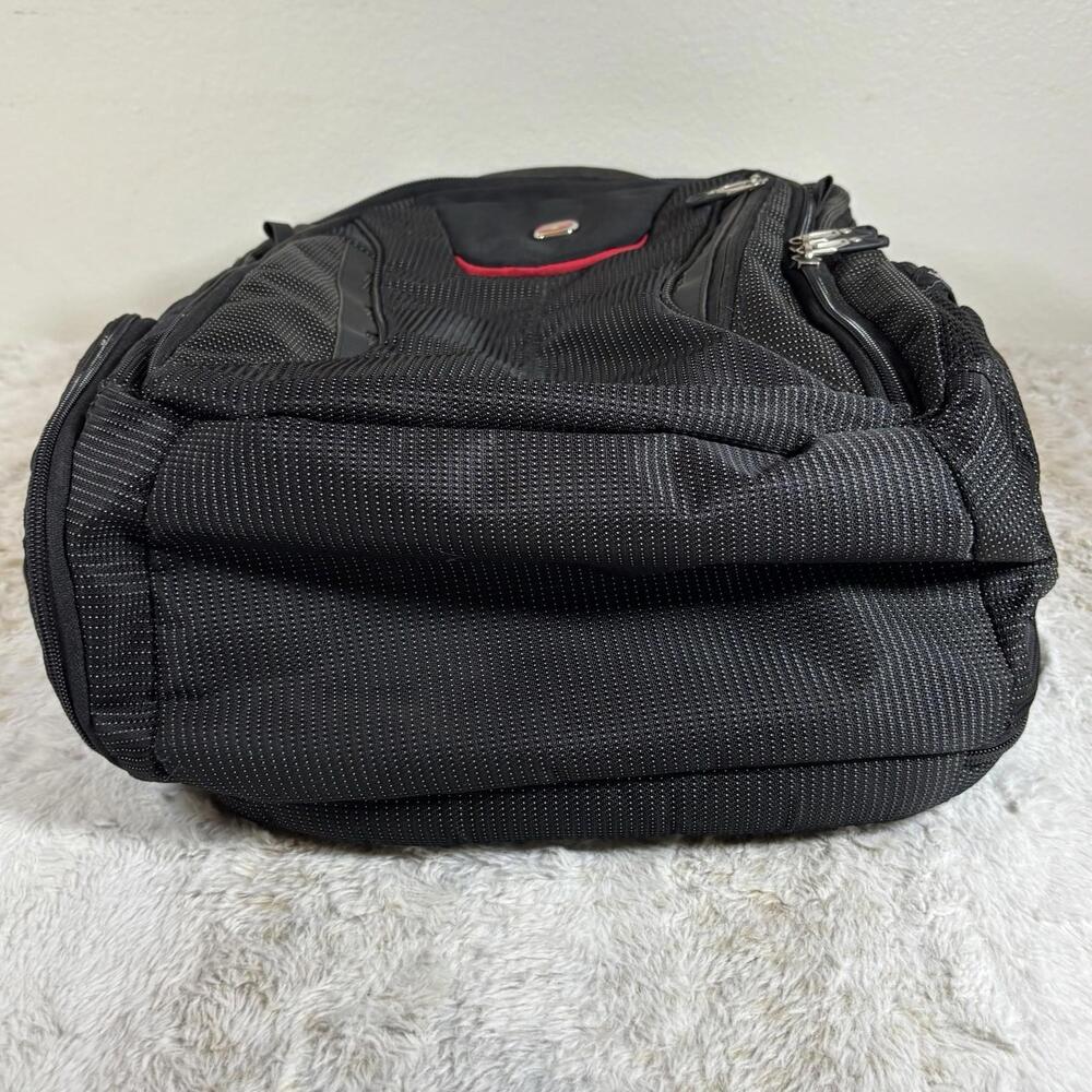 SwissGear Wenger Backpack Laptop Travel Bag Insulated Cooler Pocket Black Red - Picture 4 of 9